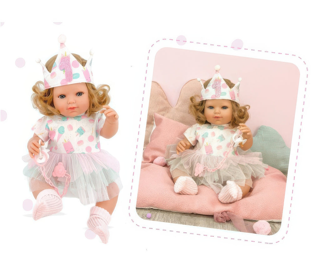 Berjuan 1228 Baby Sweet Nina Birthday Crown Doll 50cm - TOYBOX Toy Shop