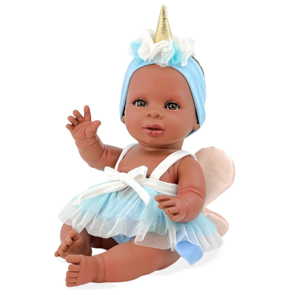 Berjuan 3137 Andrea Baby Mulata Unicorn Blue Doll 38cm - TOYBOX Toy Shop