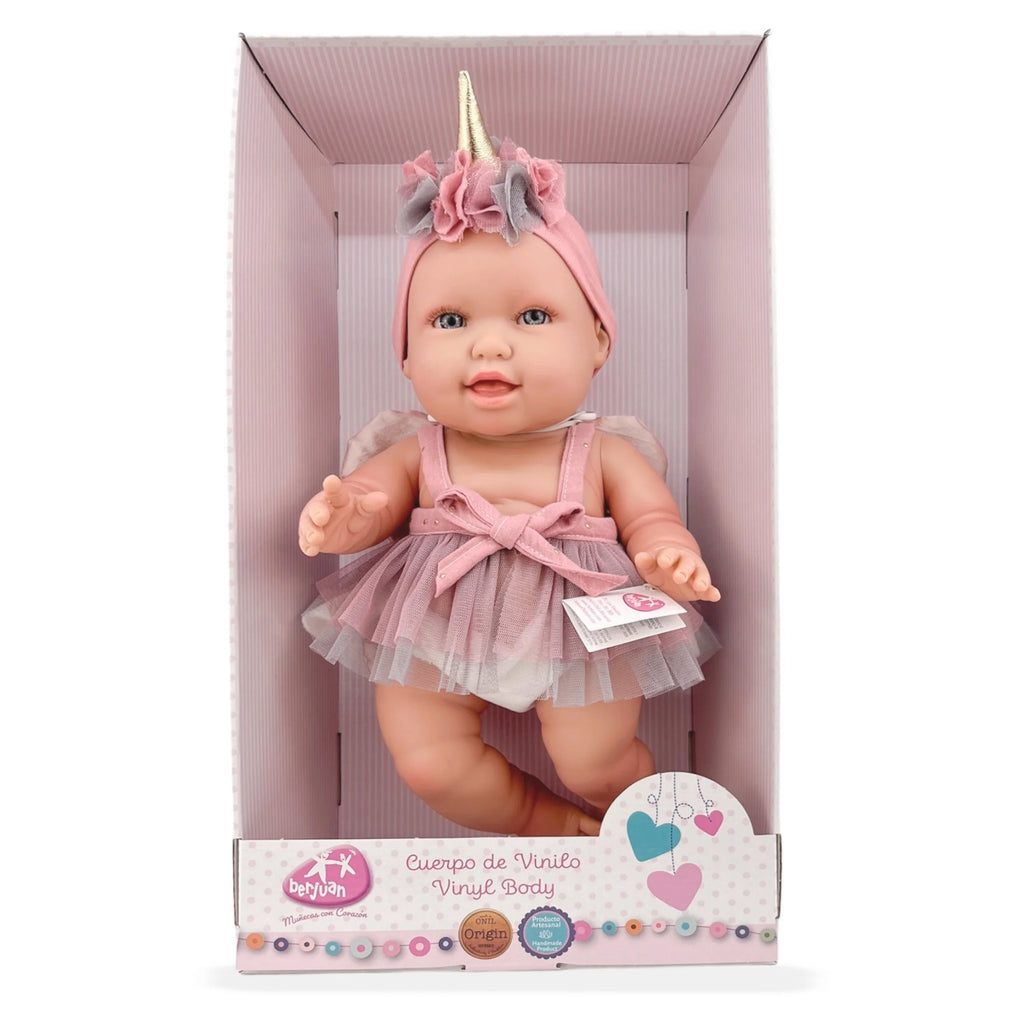 Berjuan 3138 Andrea Baby Unicorn Pink Doll 38cm - TOYBOX Toy Shop