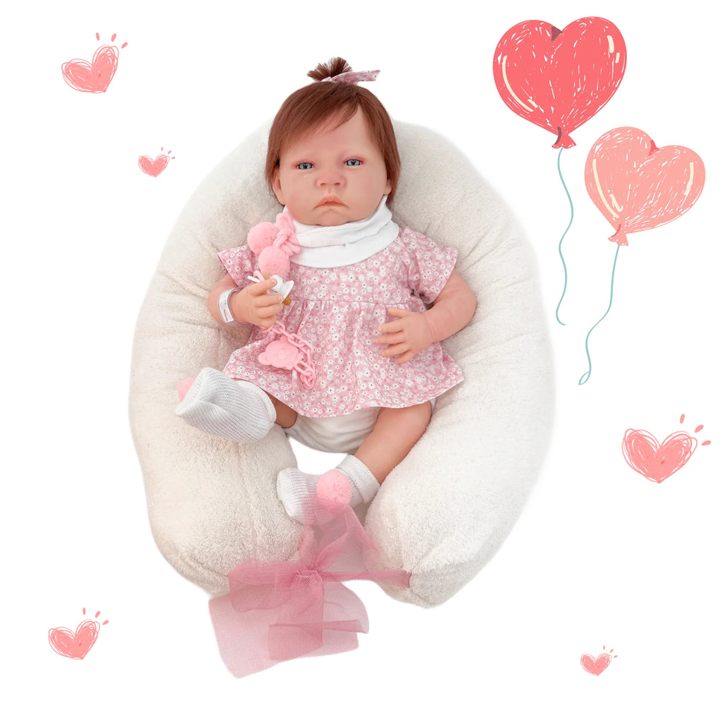 Berjuan 8214 Sweet Reborn Doll with Floral Dress 50cm - TOYBOX Toy Shop