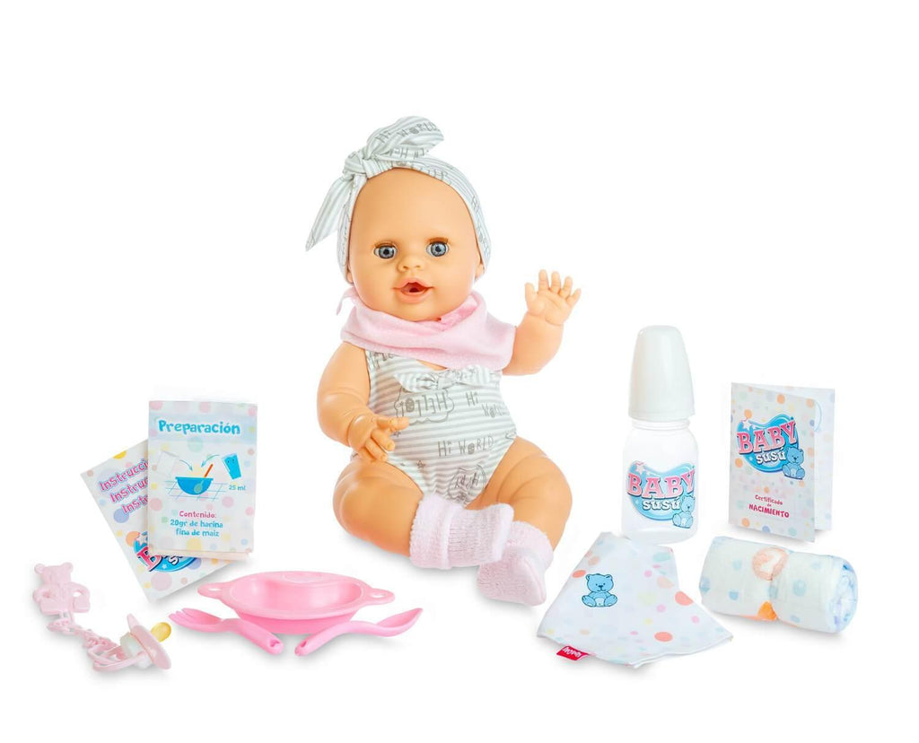 Berjuan Baby Susu Interactive Doll 38cm - Soft Grey - TOYBOX Toy Shop