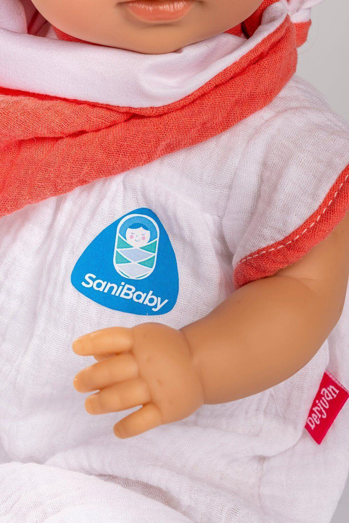 BERJUAN SANIBABY Antibacterial Doll With Coral Bow - TOYBOX Toy Shop