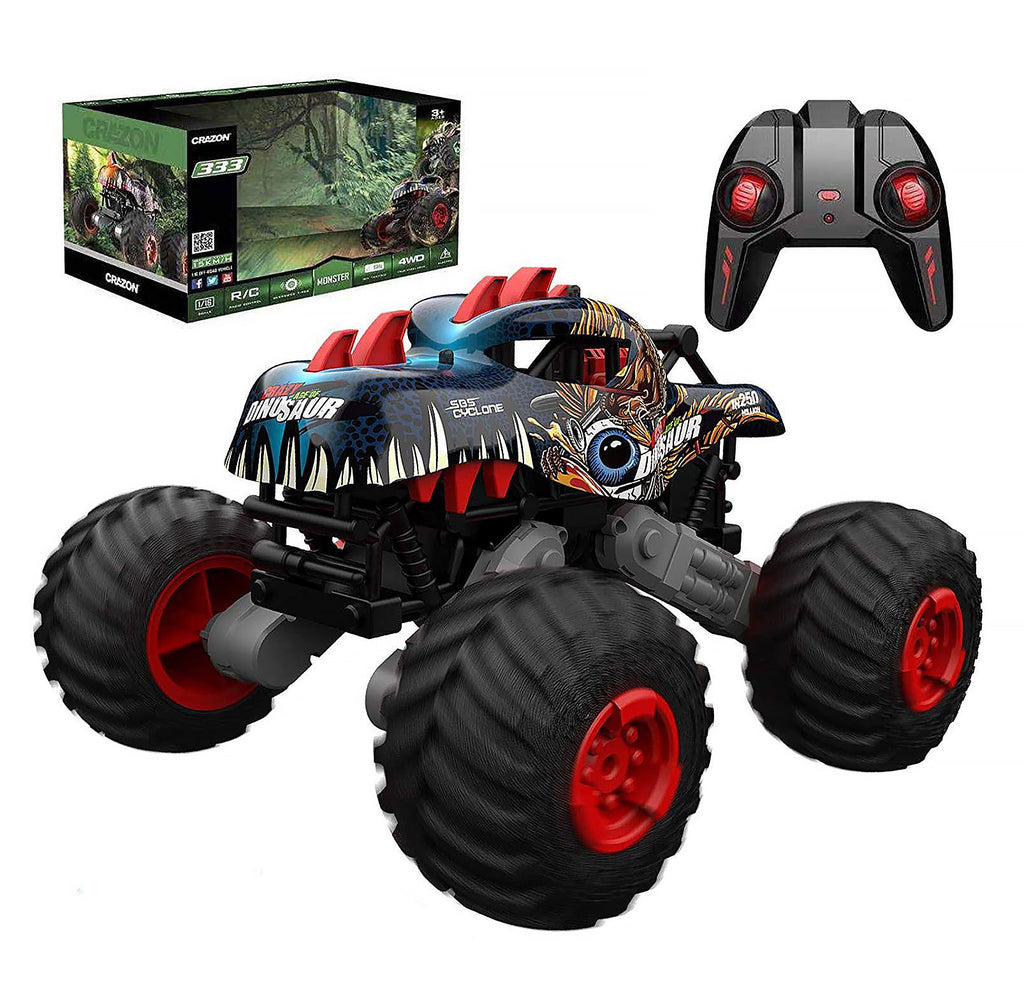 Big Wheel Tyrannosaurus Dinosaur RC Monster Truck - Blue - TOYBOX Toy Shop