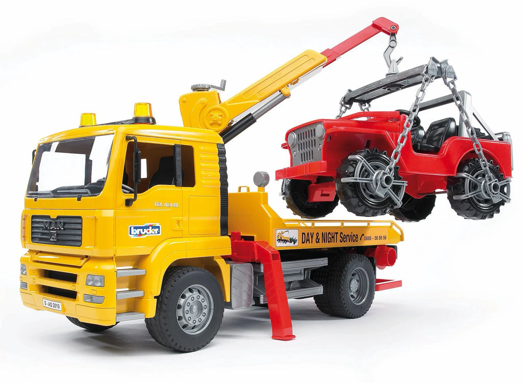 BRUDER MAN TGA Breakdown Truck with Cross-Country Vehicle - TOYBOX Toy Shop