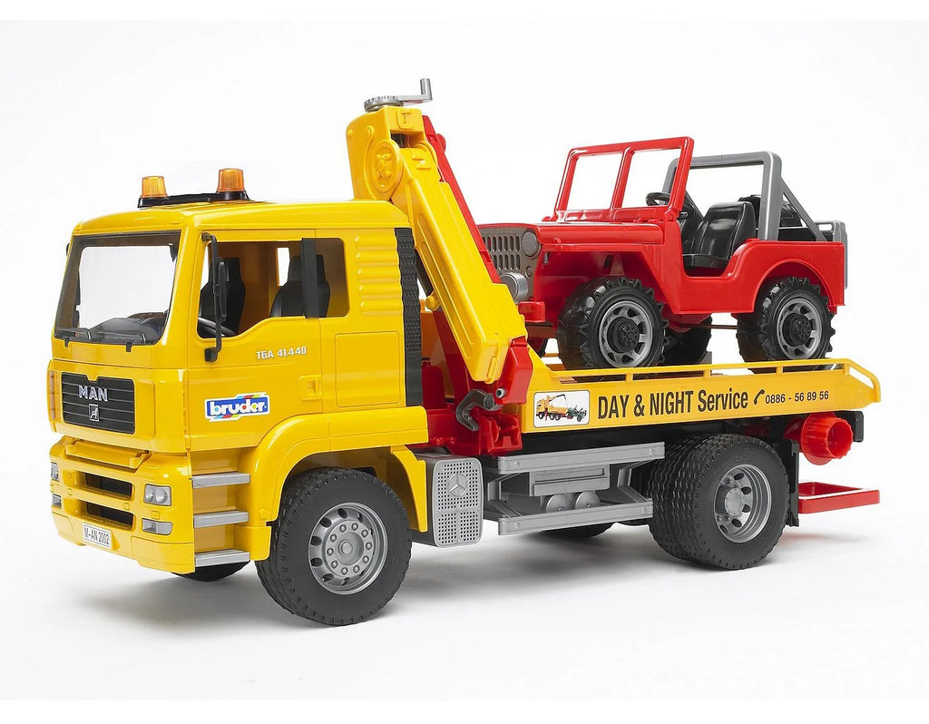 BRUDER MAN TGA Breakdown Truck with Cross-Country Vehicle - TOYBOX Toy Shop