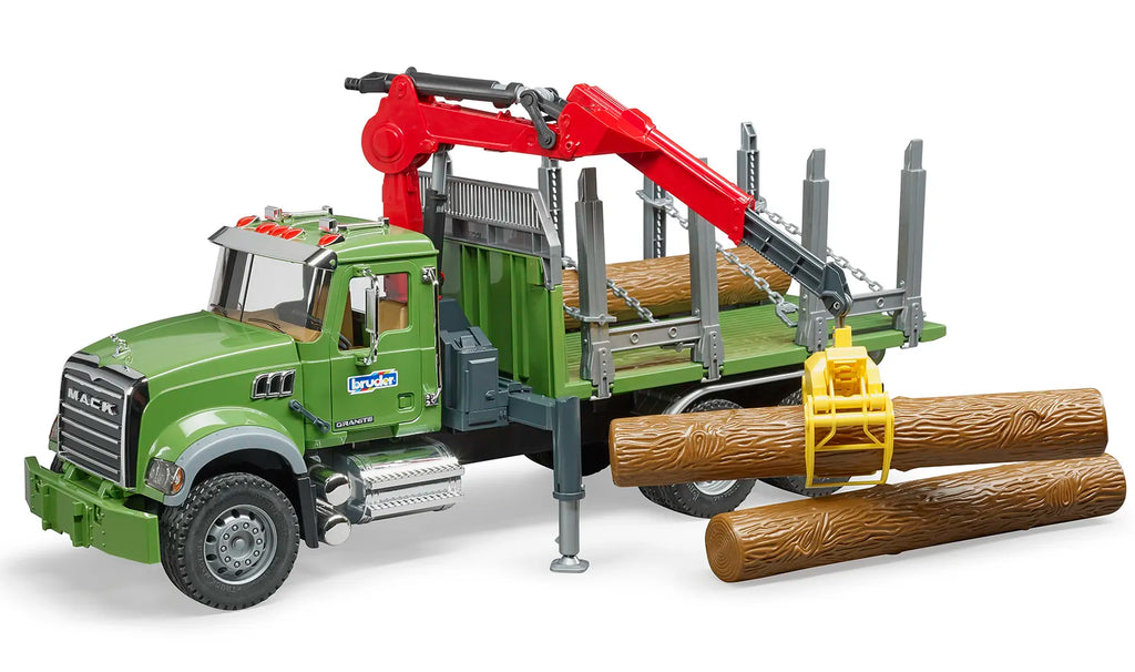 BRUDER MACK Granite Timber Truck with 3 Trunks - TOYBOX Toy Shop