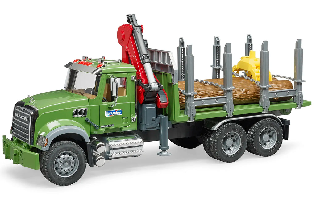 BRUDER MACK Granite Timber Truck with 3 Trunks - TOYBOX Toy Shop