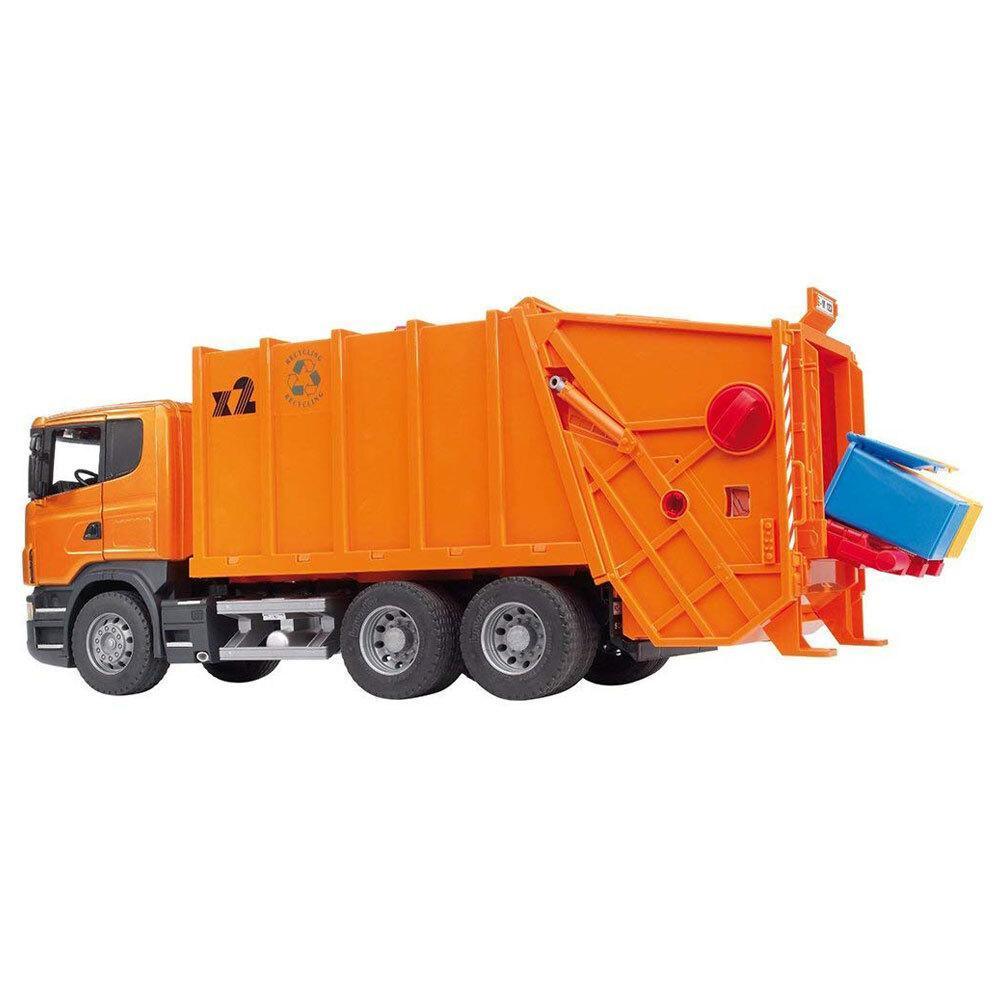 BRUDER 03560 Scania R-Series Garbage Truck - Orange - TOYBOX Toy Shop