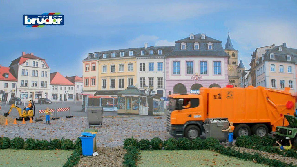 BRUDER 03560 Scania R-Series Garbage Truck - Orange - TOYBOX Toy Shop