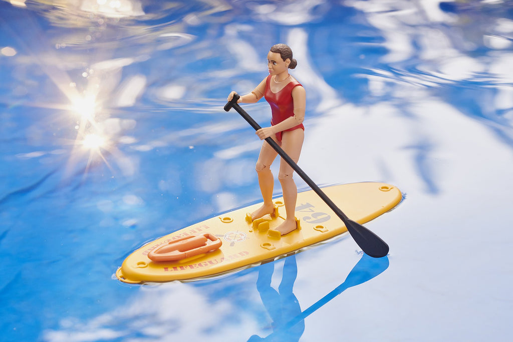 BRUDER bworld Lifeguard with Stand-up Paddle - TOYBOX Toy Shop