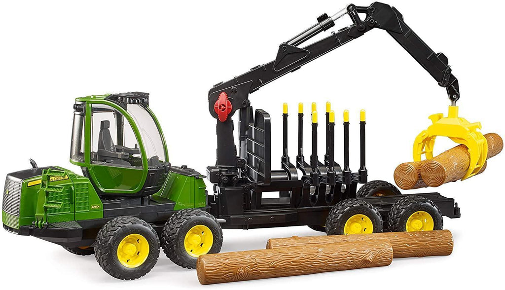 Bruder John Deere 1210E Forwarder with 4 Trunks and Log Grapple - TOYBOX Toy Shop