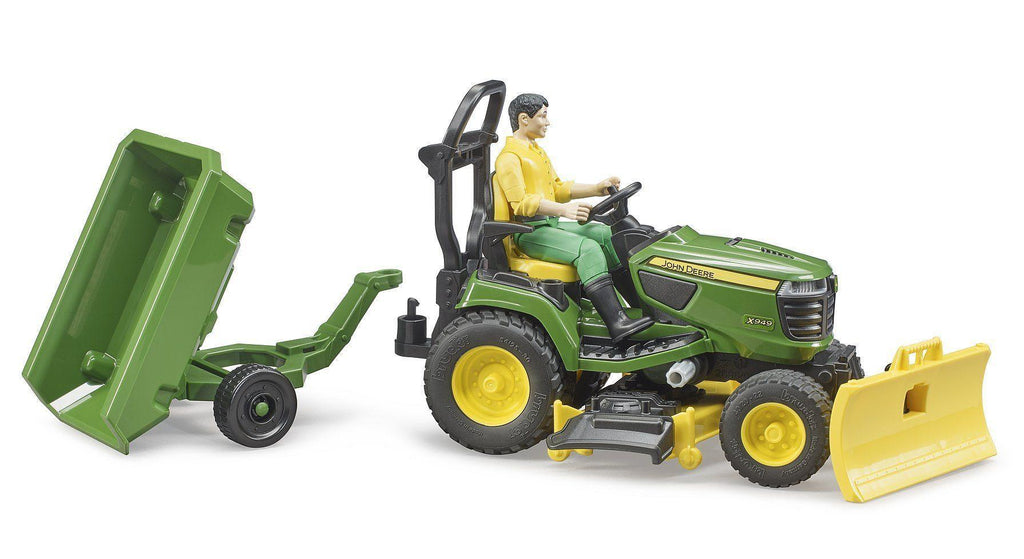 BRUDER John Deere X949 Lawn Tractor with Trailer - TOYBOX Toy Shop