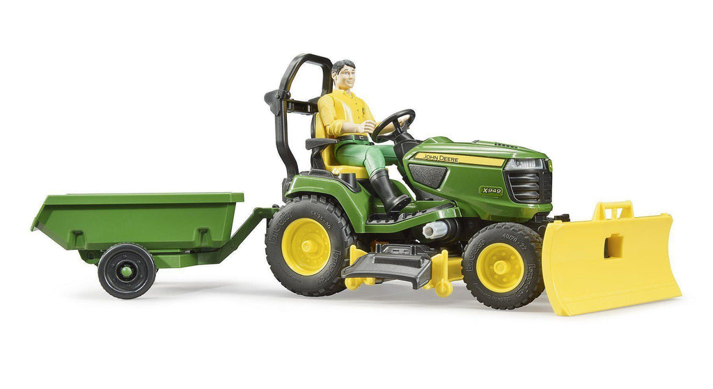 BRUDER John Deere X949 Lawn Tractor with Trailer - TOYBOX Toy Shop
