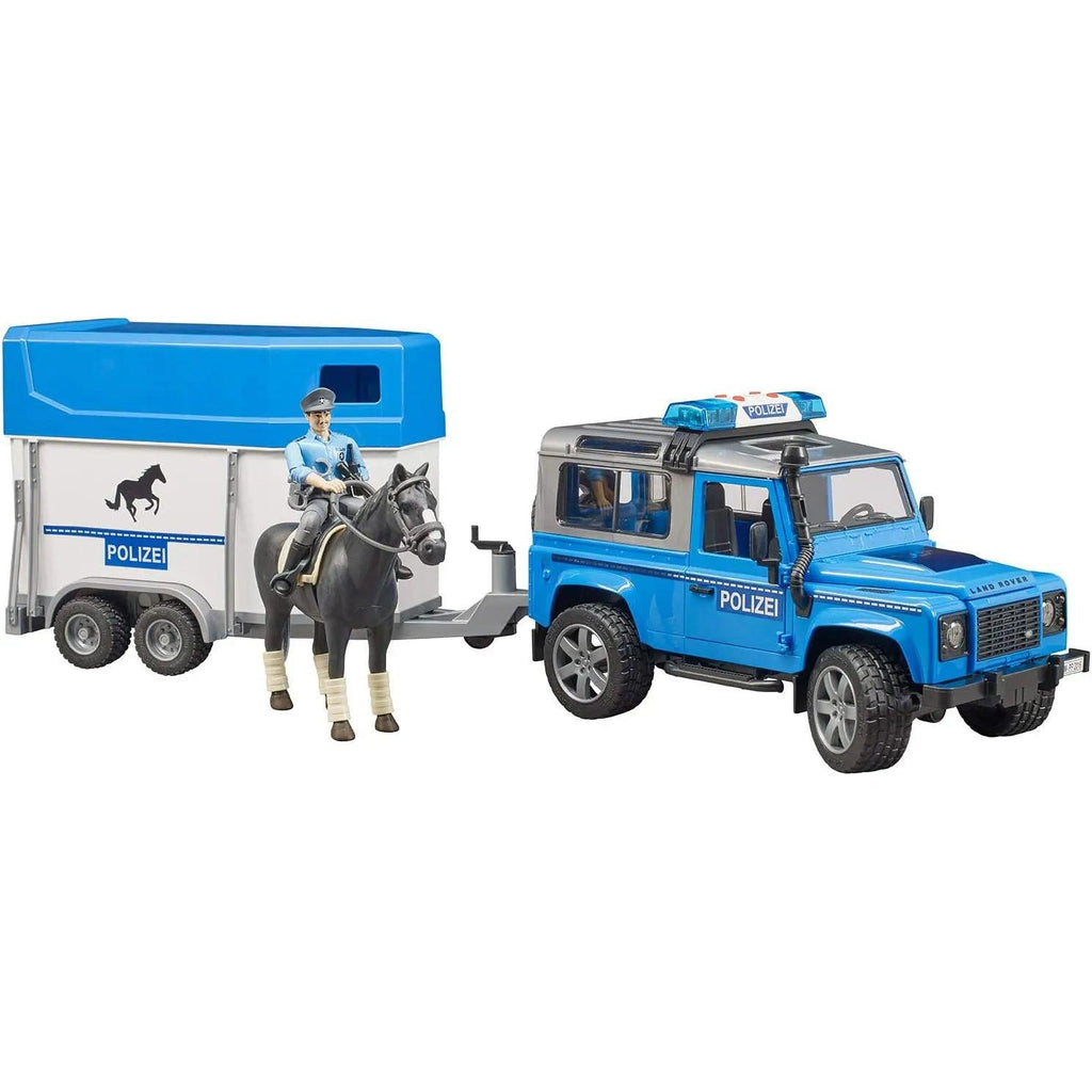 BRUDER Land Rover Defender Police & Mounted Police Officer - TOYBOX Toy Shop