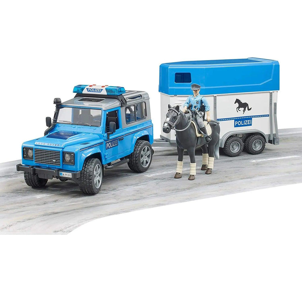 BRUDER Land Rover Defender Police & Mounted Police Officer - TOYBOX Toy Shop