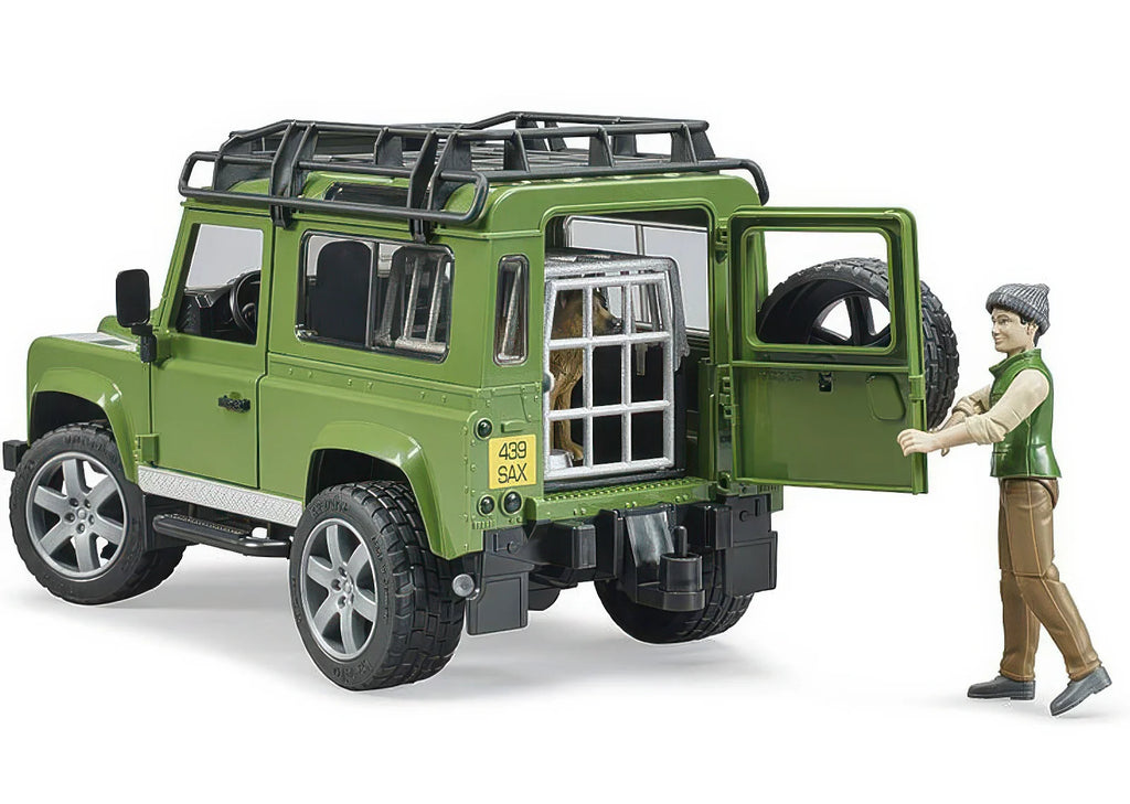 BRUDER Land Rover Defender Station Wagon with Forester and Dog - TOYBOX Toy Shop