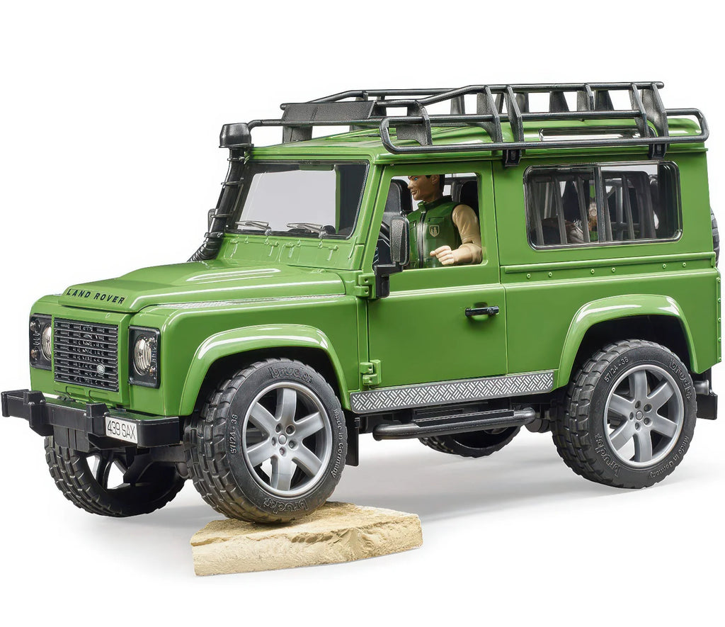 BRUDER Land Rover Defender Station Wagon with Forester and Dog - TOYBOX Toy Shop