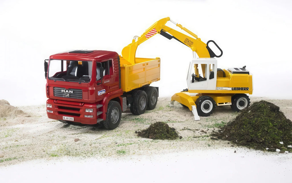 BRUDER MAN TGA Truck and Liebherr Excavator - TOYBOX Toy Shop