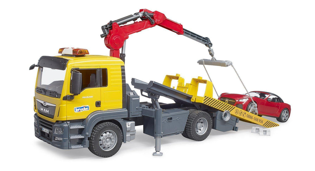 Bruder MAN TGS Tow Truck With Roadster - TOYBOX Toy Shop