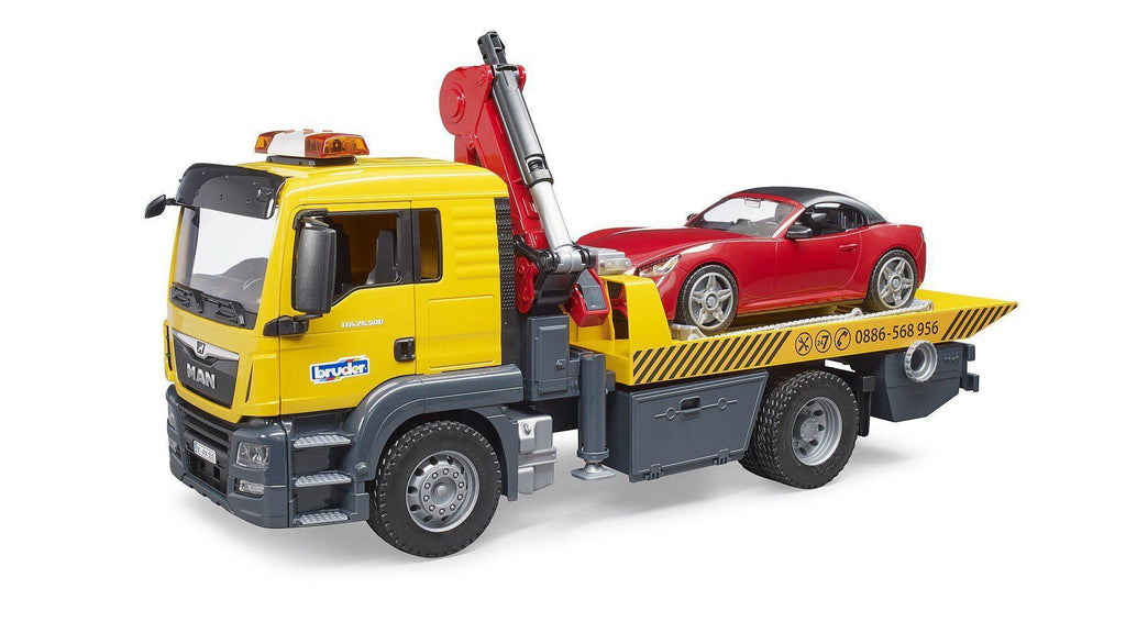 Bruder MAN TGS Tow Truck With Roadster - TOYBOX Toy Shop