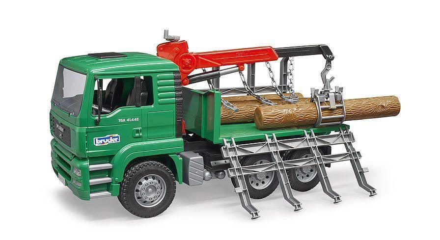 Bruder MAN Timber Truck with Loading Crane and 3 Trunks - TOYBOX Toy Shop