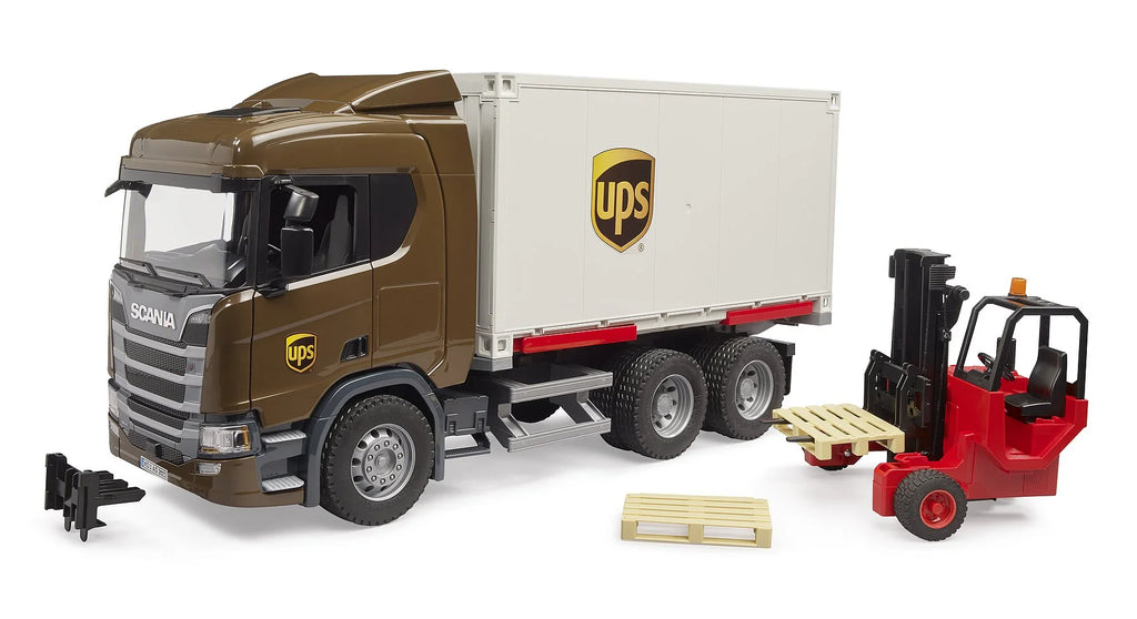 BRUDER Scania Super 560R UPS Logistics Truck with Forklift - TOYBOX Toy Shop