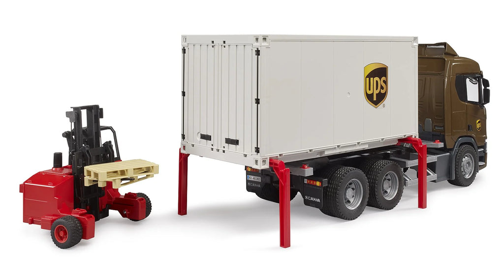 BRUDER Scania Super 560R UPS Logistics Truck with Forklift - TOYBOX Toy Shop
