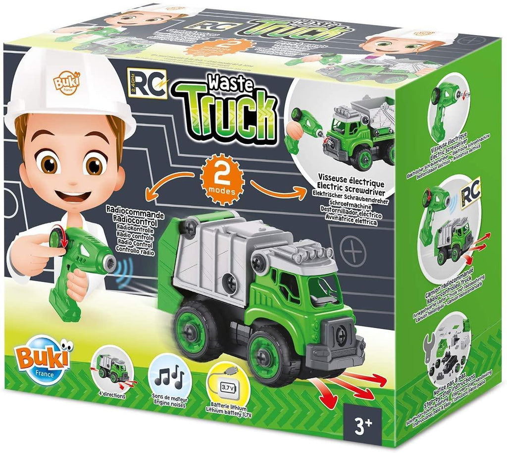 Buki France 9021 Remote-Controlled Garbage Truck To Build - TOYBOX Toy Shop