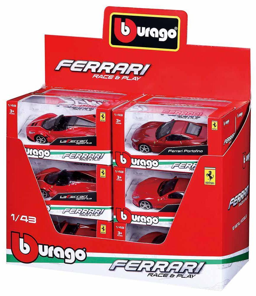 Burago - Ferrari Raceplay Scale 1:43 Diecast Car Set 1pc - Assorted - TOYBOX Toy Shop