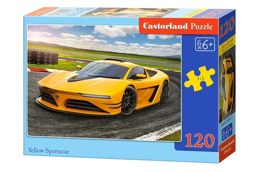 Castorland 120 Piece Jigsaw Puzzle - Yellow Sports Car - TOYBOX Toy Shop