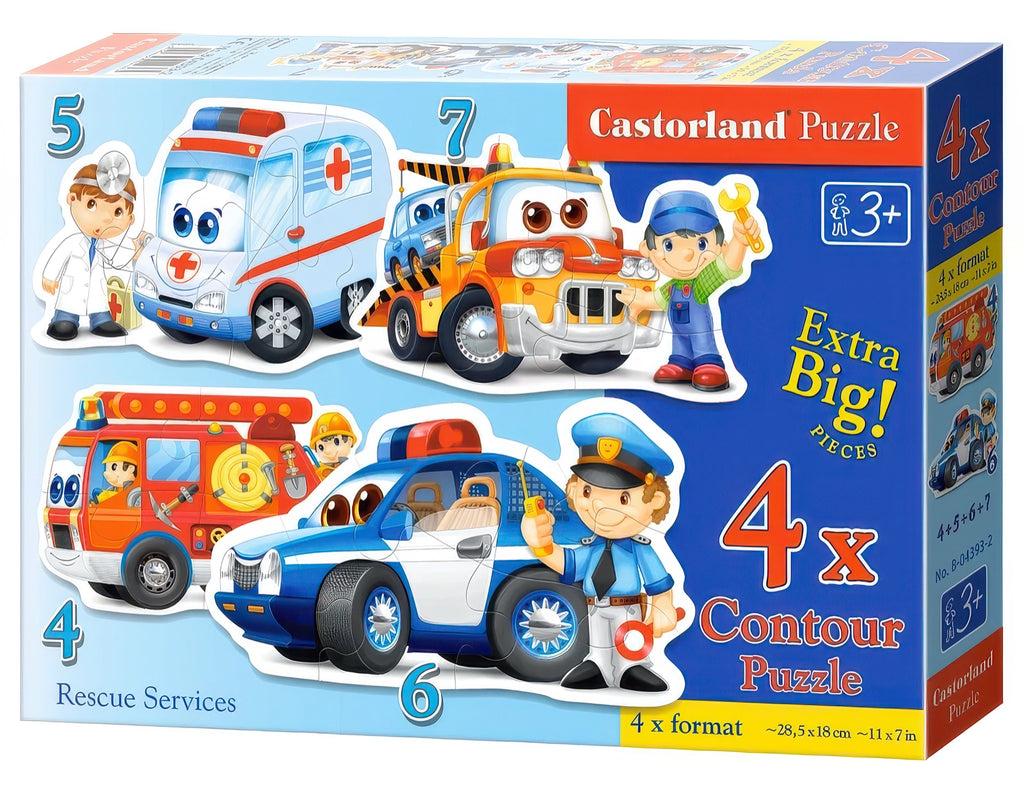 Castorland Puzzle 4 in 1 Rescue Services - TOYBOX Toy Shop