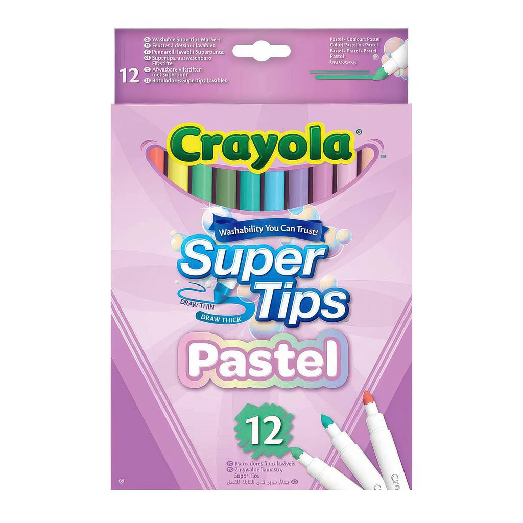 Crayola 12 Bright Supertips Pastel Edition Markers - TOYBOX Toy Shop