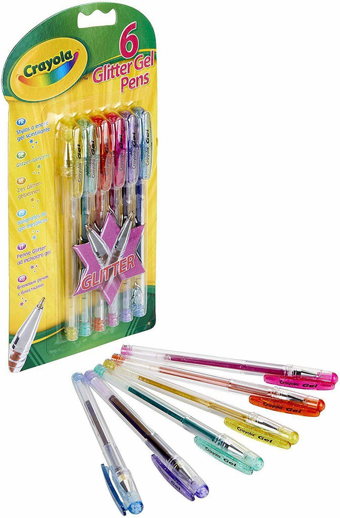 Crayola Glitter Gel Pens Pack of 6 - TOYBOX Toy Shop