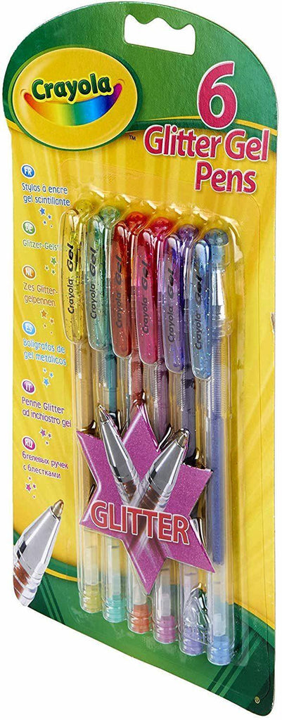 Crayola Glitter Gel Pens Pack of 6 - TOYBOX Toy Shop