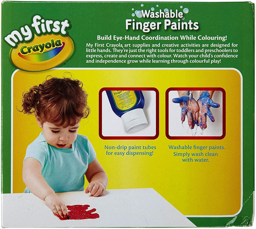 Crayola  Kids Washable Finger Paint, Pack of 3 - TOYBOX Toy Shop