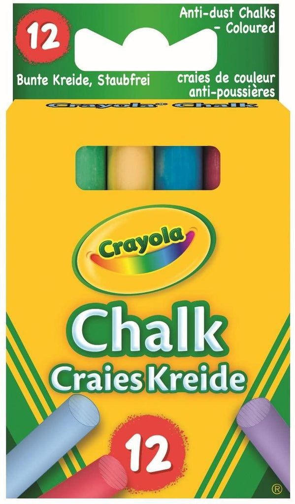 Crayola Multi-Coloured Chalk 12 Pack - TOYBOX Toy Shop