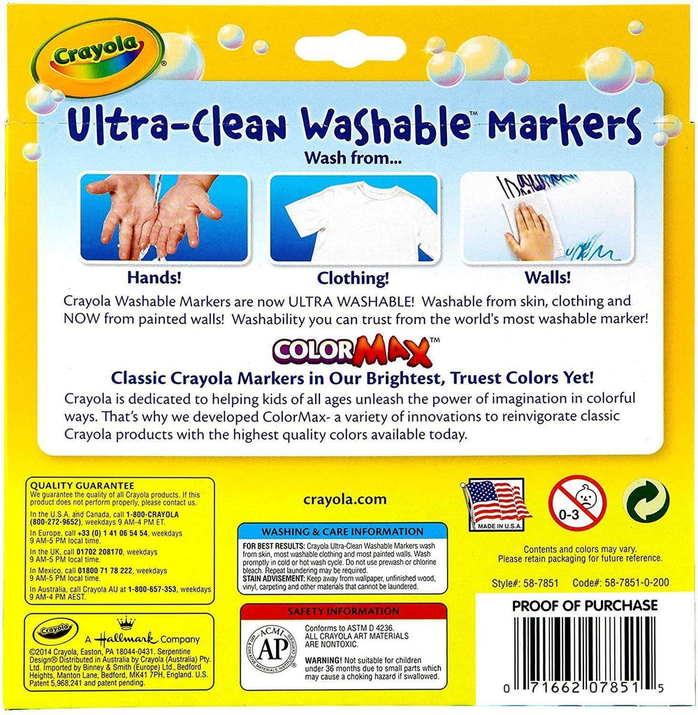 Crayola Ultra-Clean Washable Markers 10 pack - TOYBOX Toy Shop