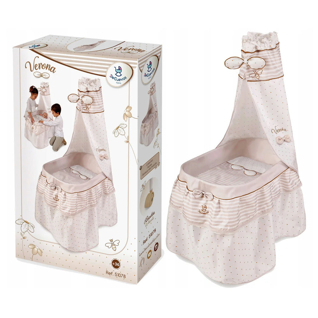 De Cuevas Dolls Moses Basket with Canopy - TOYBOX Toy Shop