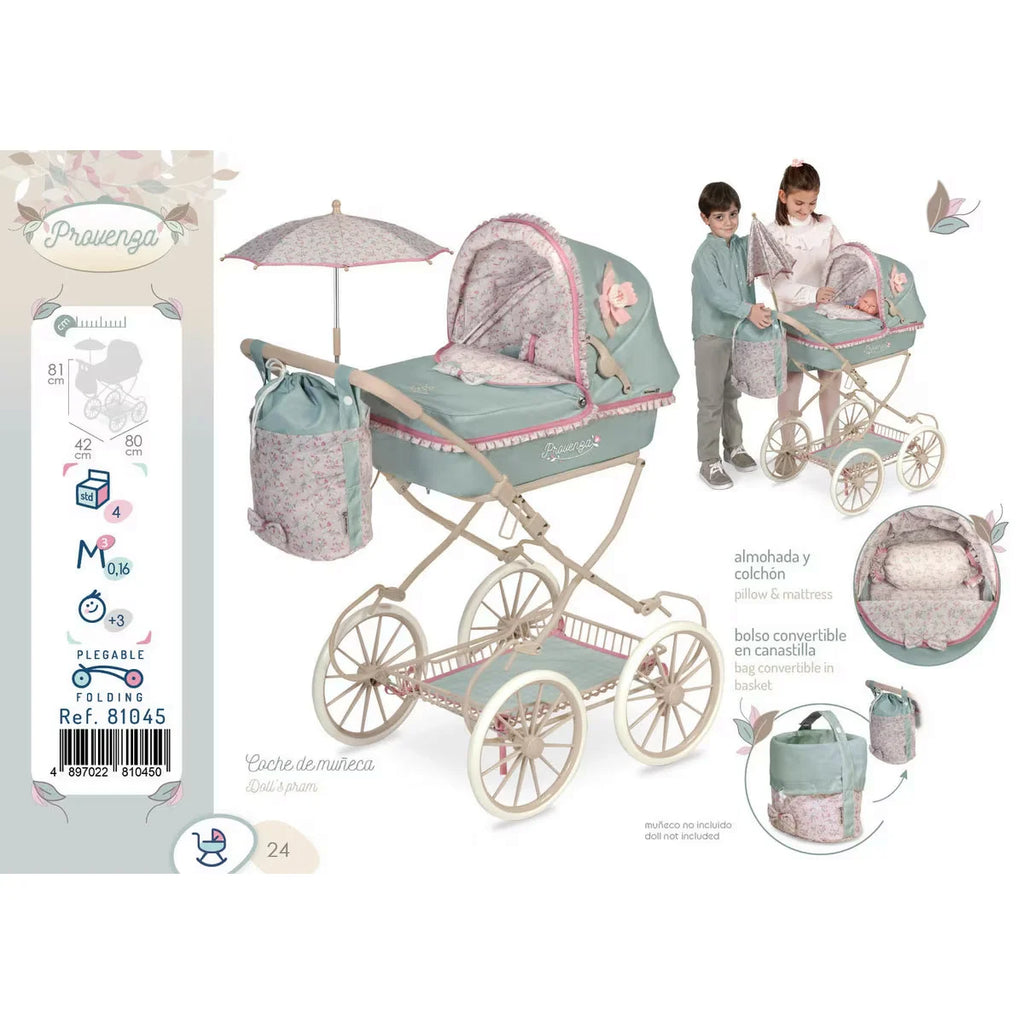 De Cuevas Provenza Collection Folding Dolls Pram - TOYBOX Toy Shop