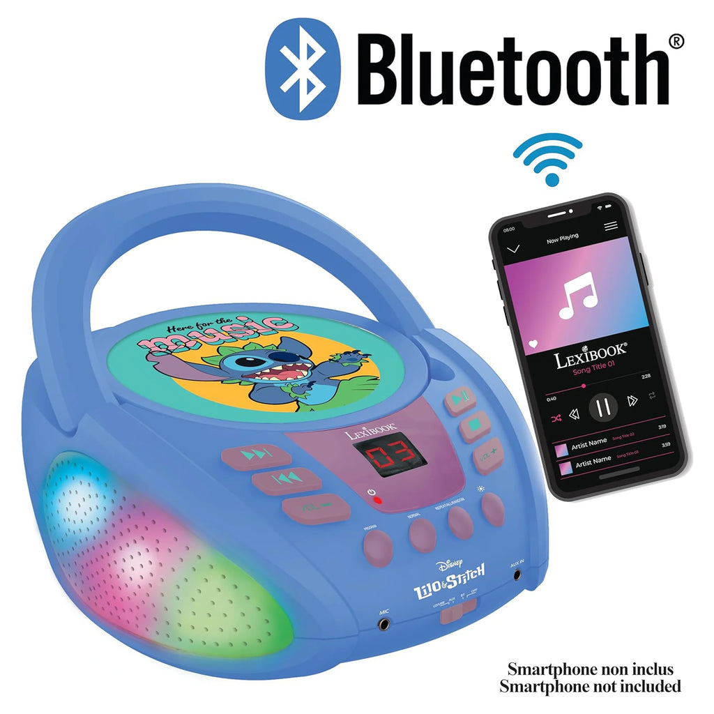 Disney Stitch Bluetooth CD Player with Lights - TOYBOX Toy Shop