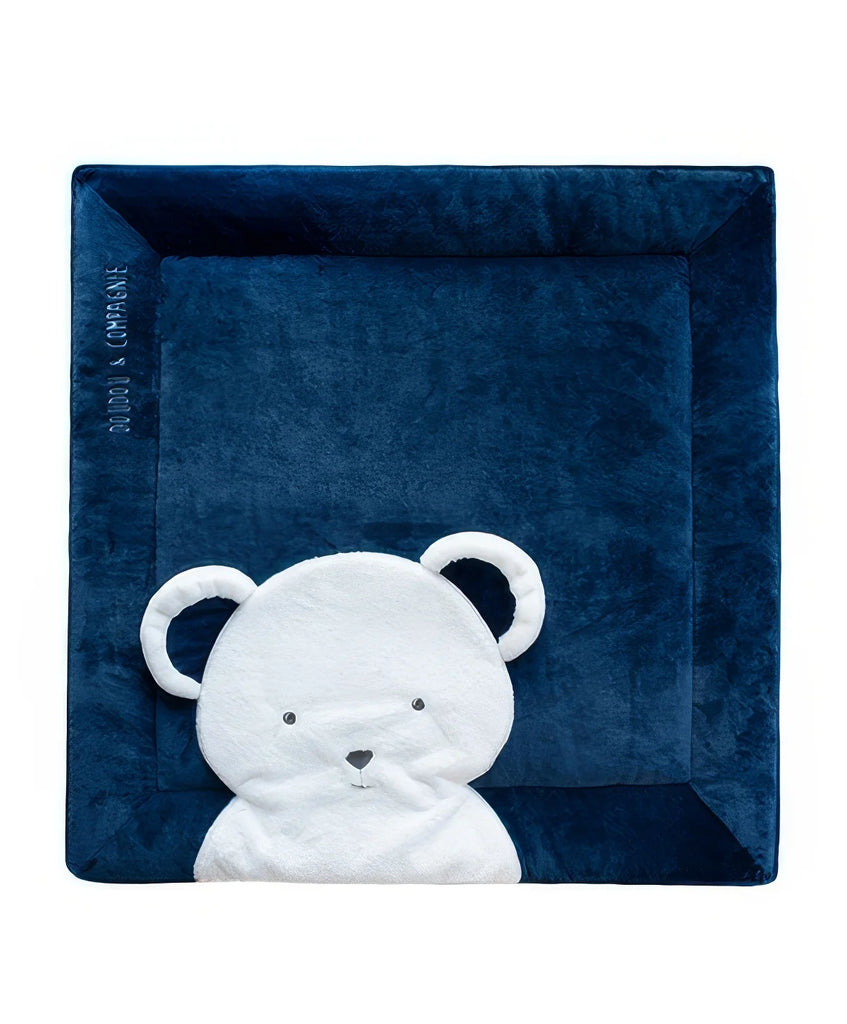 Doudou et Compagnie Bear Playpen Mat - Navy Blue - TOYBOX Toy Shop