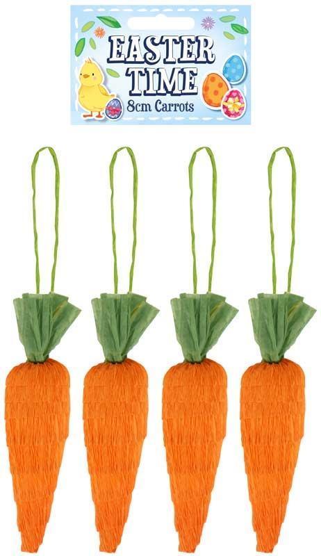 Easter Time 8cm Carrots - 4 Pack - TOYBOX Toy Shop