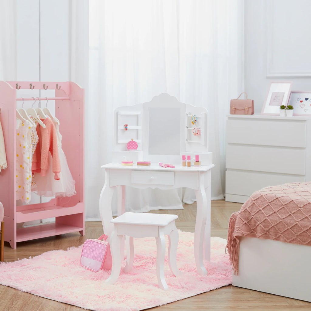 Teamson Fantasy Fields Anna Kids Dressing Table Vanity Set in White - TOYBOX Toy Shop