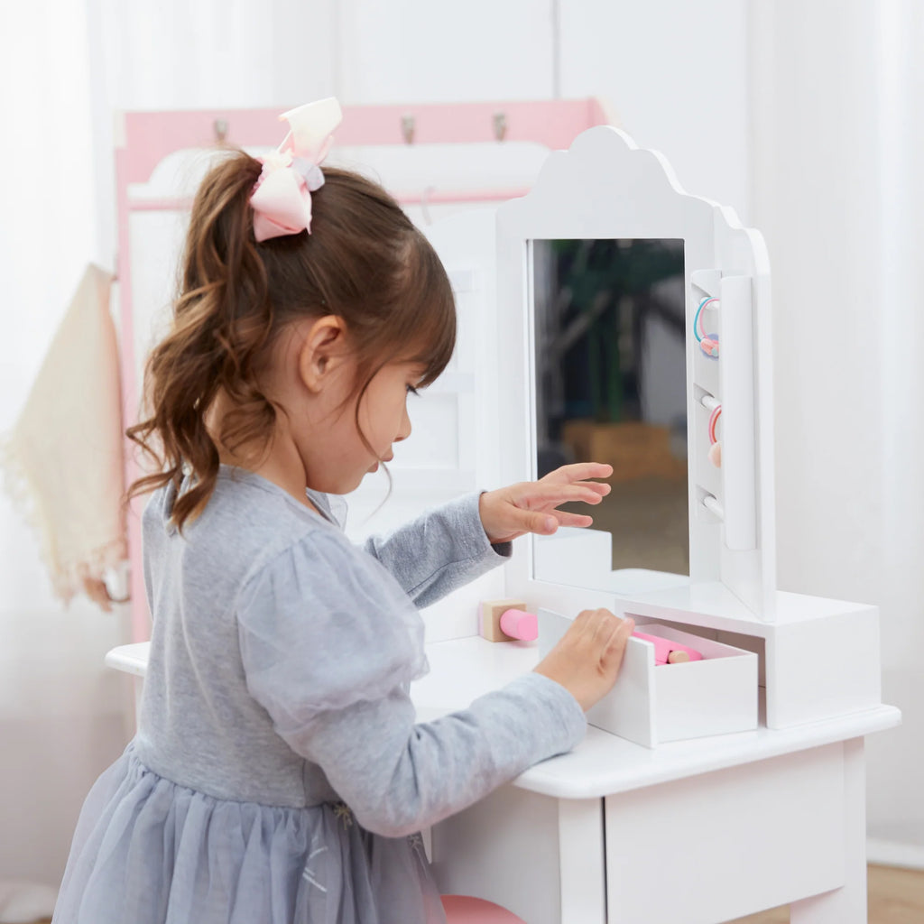 Teamson Fantasy Fields Anna Kids Dressing Table Vanity Set in White - TOYBOX Toy Shop