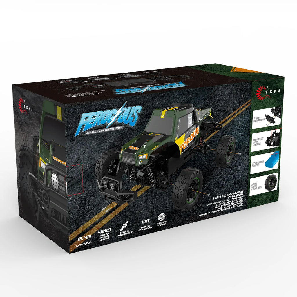 FEROCIOUS RC Remote Controlled Four-Wheel Drive Monster Truck - TOYBOX Toy Shop