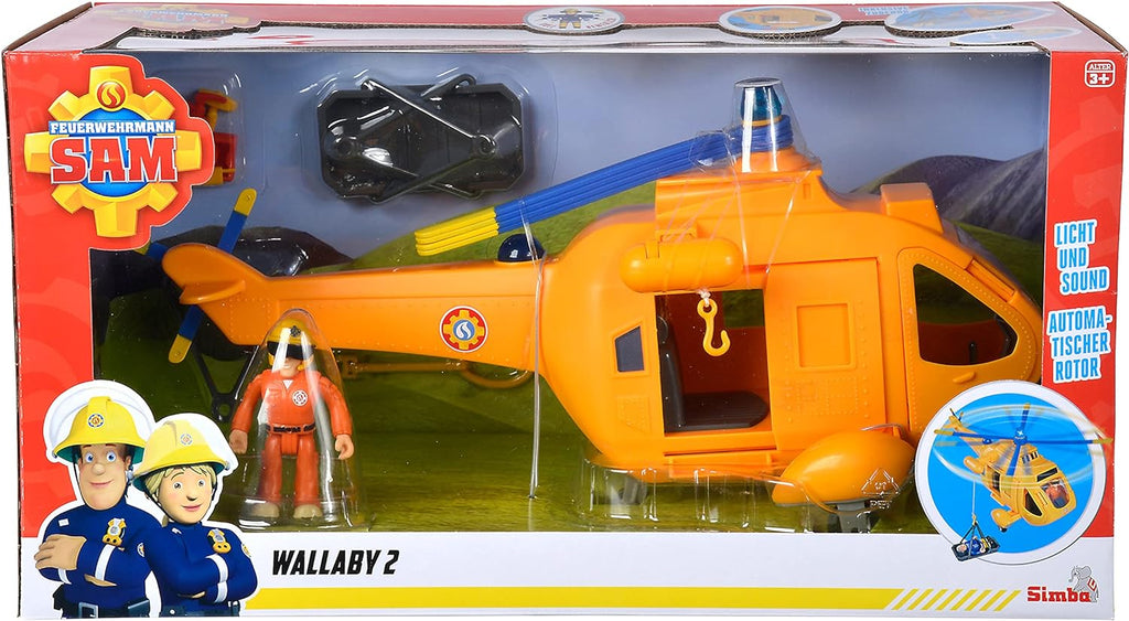 Fireman Sam Large Helicopter Wallaby II with Action Figure - TOYBOX Toy Shop