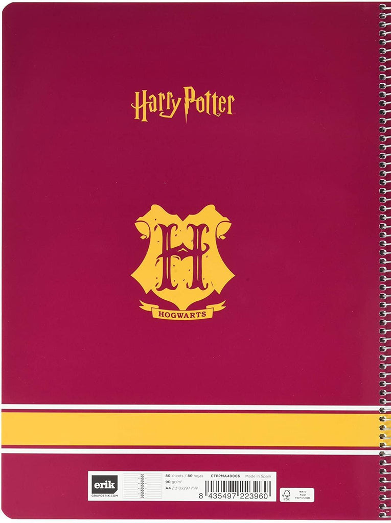 Harry Potter Gryffindor Spiral Bound Ruled Notebook A4 - TOYBOX Toy Shop