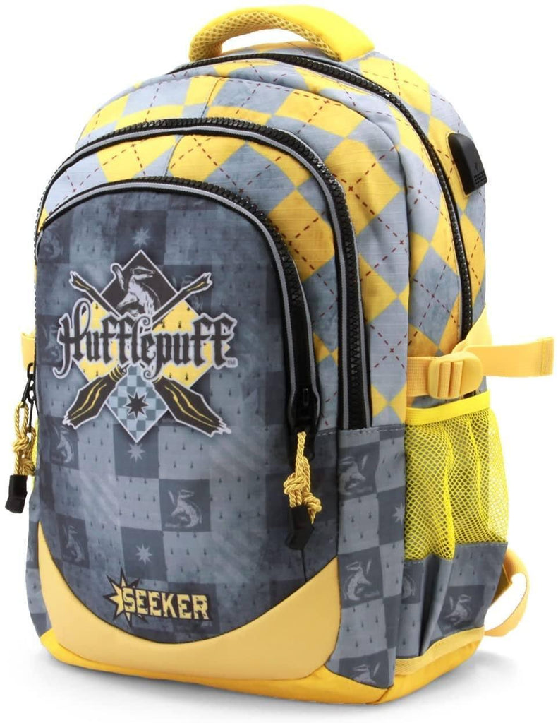 Harry Potter Quidditch Hufflepuff Backpack 44cm Plus USB Port - TOYBOX Toy Shop