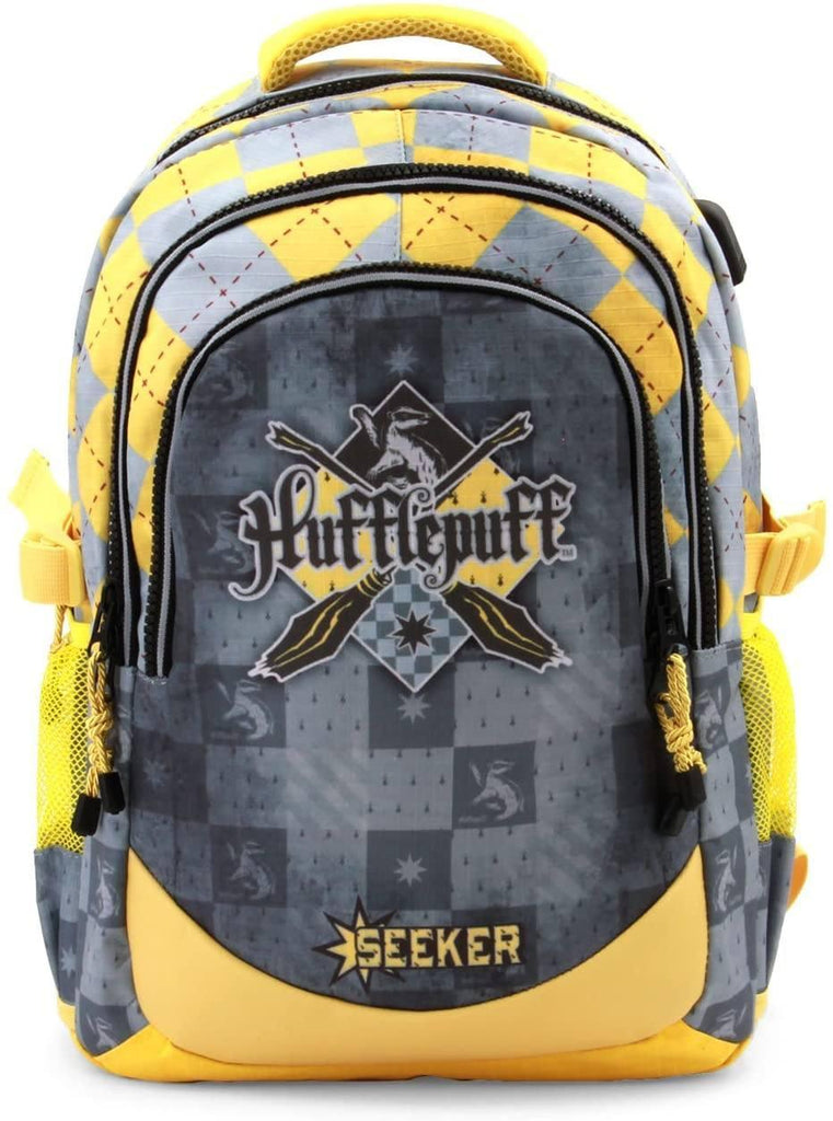 Harry Potter Quidditch Hufflepuff Backpack 44cm Plus USB Port - TOYBOX Toy Shop