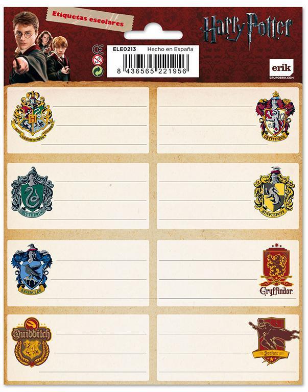 Harry Potter Self-Adhesive Labels - Shields - TOYBOX Toy Shop